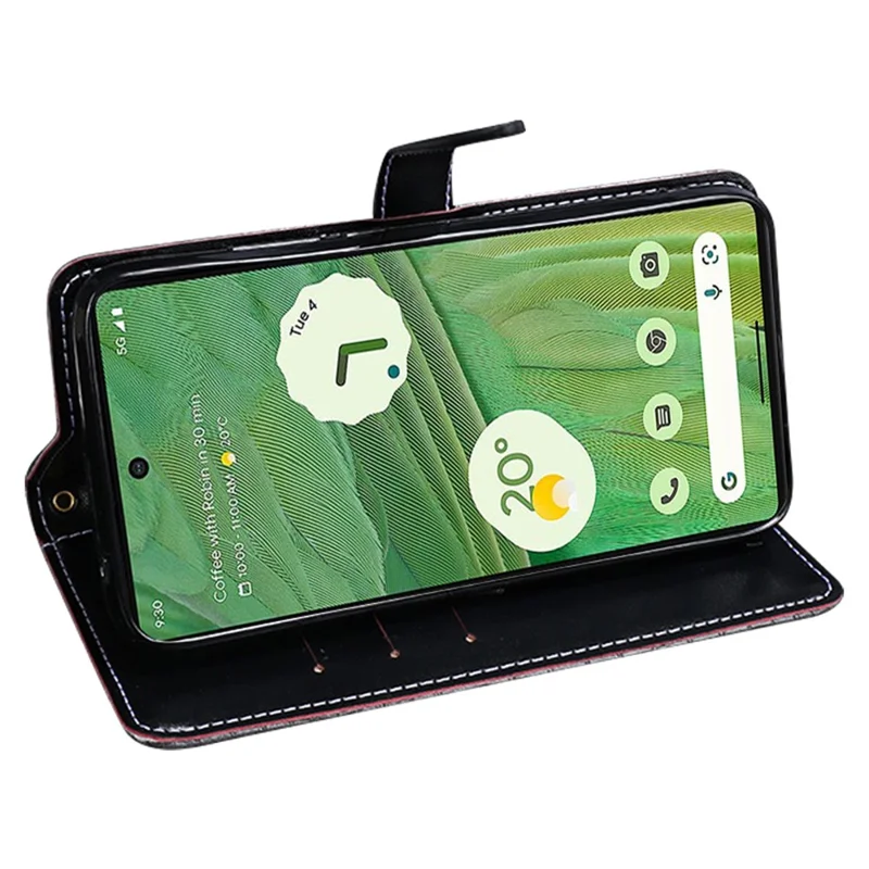 IDEWEI For Google Pixel 7a Shockproof Leather Phone Cover Crocodile Texture Stand Flip Wallet Phone Case - Black