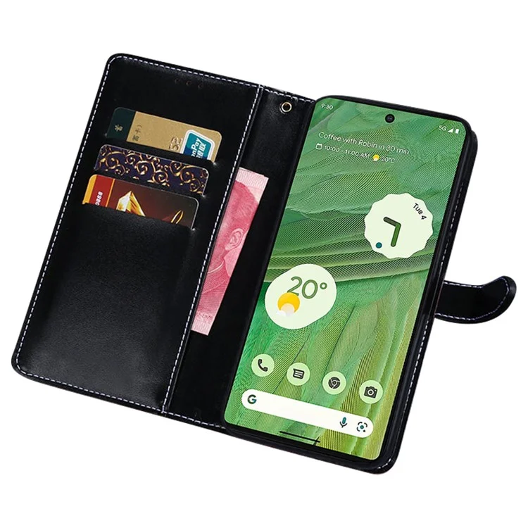 IDEWEI For Google Pixel 7a Shockproof Leather Phone Cover Crocodile Texture Stand Flip Wallet Phone Case - Blue