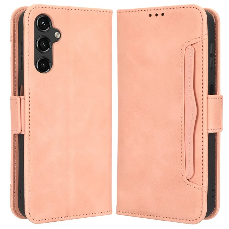 Für Samsung Galaxy A14 5G / A14 4G Wallet Protective Phone Case Mehrfach-Kartenfächer PU-Leder Telefonständer - Pink