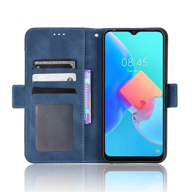 Für TECNO Spark 8C 4G / Spark Go 2022 KG5 Stand Function Phone Shell Mehrere Kartenfächer Leder Handyhülle Brieftasche Handyhülle - Blau