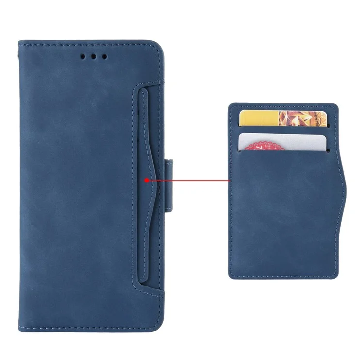 Für TECNO Spark 8C 4G / Spark Go 2022 KG5 Stand Function Phone Shell Mehrere Kartenfächer Leder Handyhülle Brieftasche Handyhülle - Blau