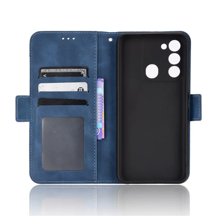 Für TECNO Spark 8C 4G / Spark Go 2022 KG5 Stand Function Phone Shell Mehrere Kartenfächer Leder Handyhülle Brieftasche Handyhülle - Blau
