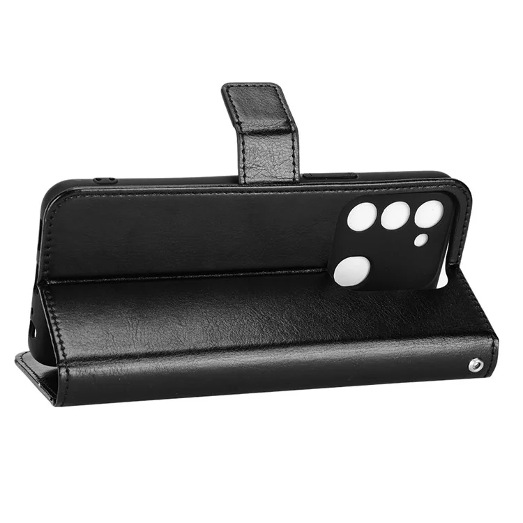 Für TECNO Spark 8C 4G / Spark Go 2022 KG5 Lederhülle Crazy Horse Textur Brieftasche Ständer Handyhülle - Schwarz