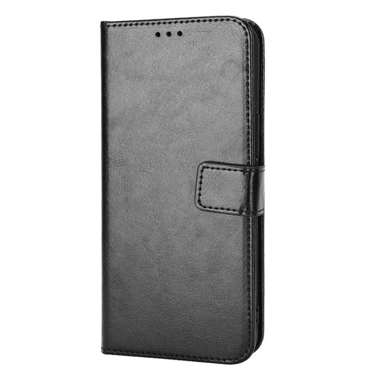 Für TECNO Spark 8C 4G / Spark Go 2022 KG5 Lederhülle Crazy Horse Textur Brieftasche Ständer Handyhülle - Schwarz