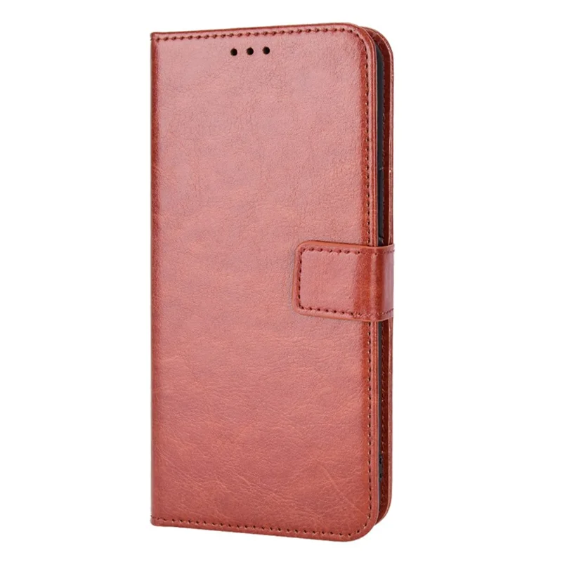 For TECNO Spark 8C 4G / Spark Go 2022 KG5 Leather Phone Case Crazy Horse Texture Wallet Stand Phone Cover - Brown