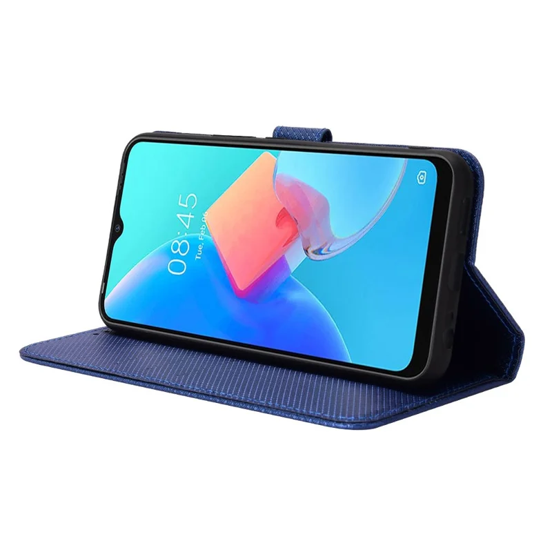 For TECNO Spark 8C 4G / Spark Go 2022 KG5 Diamond Texture Wallet Phone Case Stand PU Leather Phone Cover - Blue