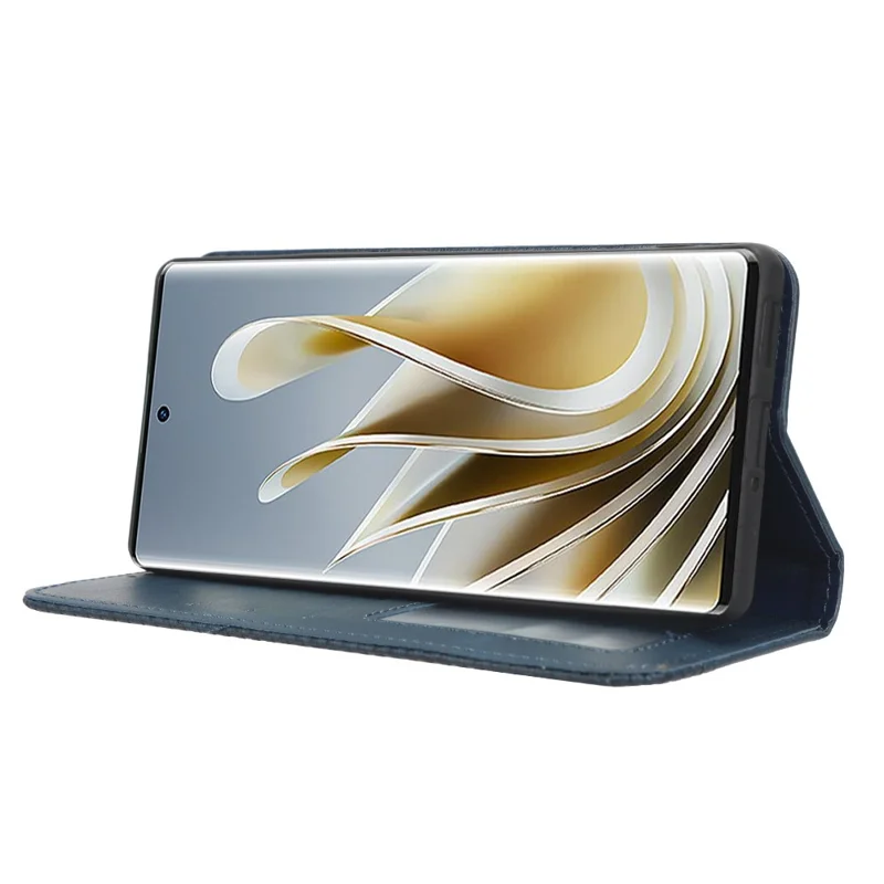 Para ZTE nubia Z50 Vintage PU Leather Phone Case Wallet Stand Magnetic Clasp Shockproof Cover - Azul