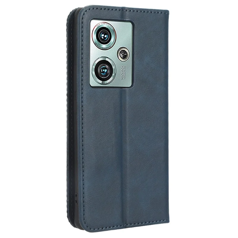 Para ZTE nubia Z50 Vintage PU Leather Phone Case Wallet Stand Magnetic Clasp Shockproof Cover - Azul