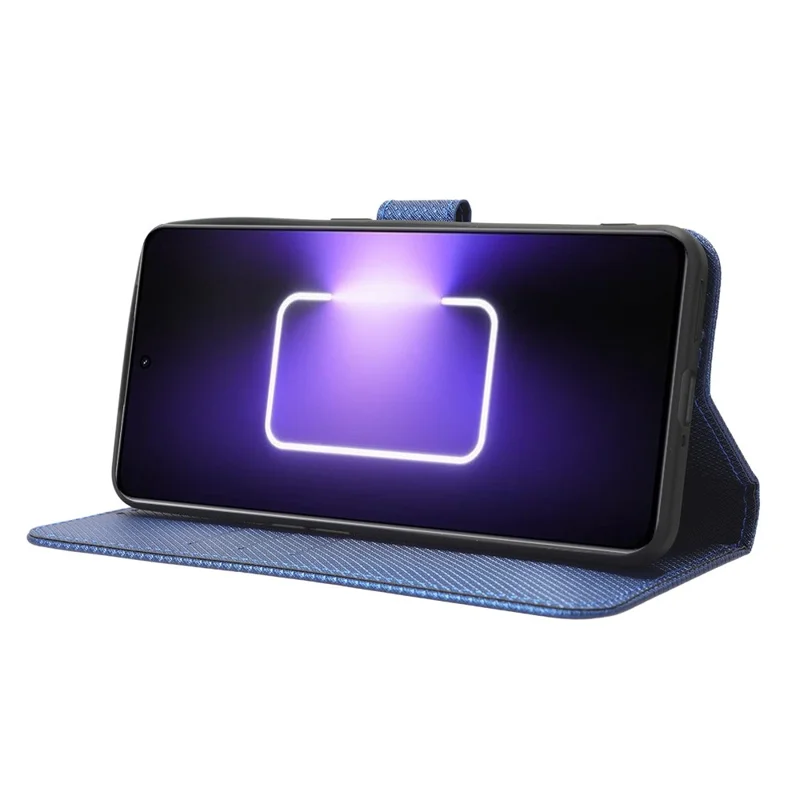 جراب واقٍ من الجلد الصناعي لهاتف Realme GT Neo 5 5G / Neo 5 240W 5G / Realme GT3 5G مع حامل وتصميم ماسي - أزرق