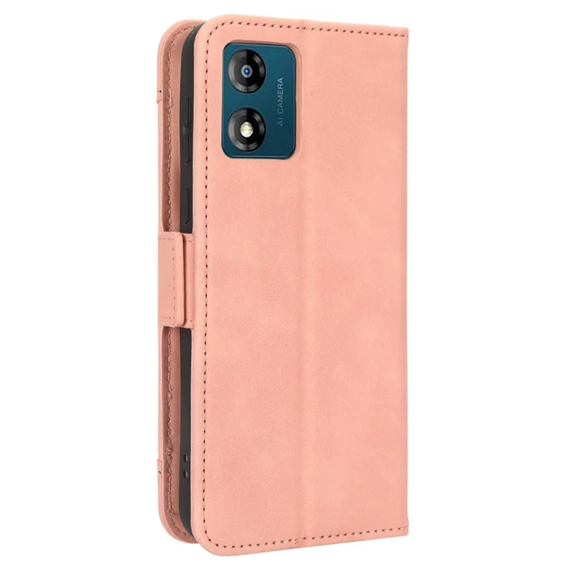 Para Motorola Moto E13 4G Funda de Cartera para Teléfono con Soporte, Múltiples Ranuras para Tarjetas, Funda de Teléfono de Cuero PU - Rosa