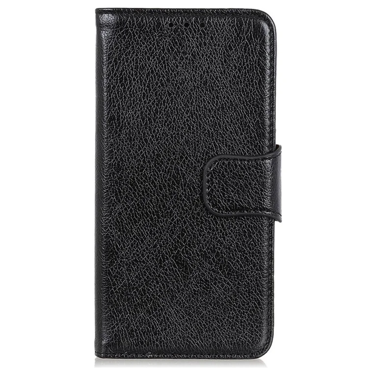 Shockproof Phone Case For OnePlus Ace 2 5G / 11R 5G Split Leather Nappa Texture Flip Wallet Stand Cell Phone Cover - Black