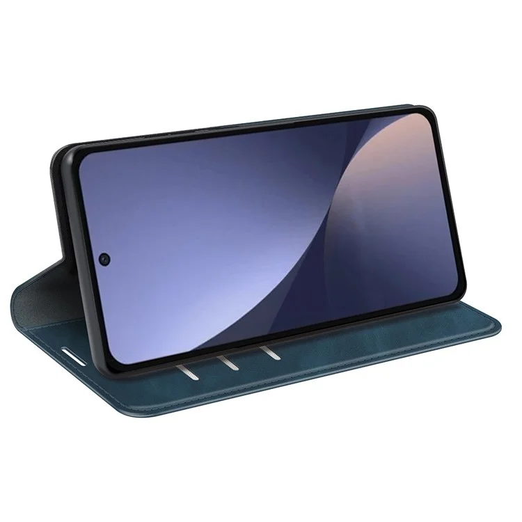 Para Xiaomi 13 5G Capa de telefone com absorção magnética automática, suporte de carteira, pele amigável e anti-queda - Azul