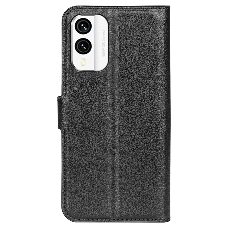 For Nokia X30 5G PU Leather Phone Case Litchi Texture Wallet Protective Phone Stand Cover - Black