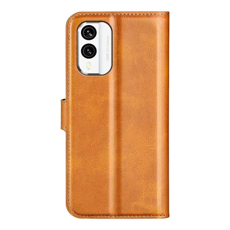 For Nokia X30 5G Anti-fall Mobile Phone Case Stand Wallet Calf Texture PU Leather Flip Phone Cover - Yellow