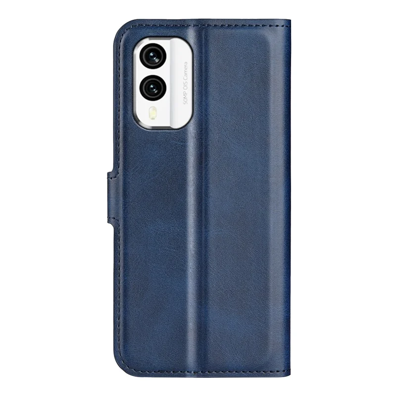 For Nokia X30 5G Anti-fall Mobile Phone Case Stand Wallet Calf Texture PU Leather Flip Phone Cover - Blue