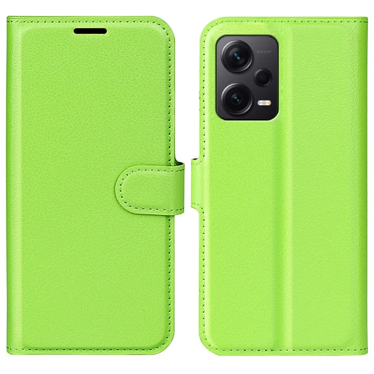 Для Xiaomi Redmi Note 12 Pro+ 5G Litchi Texture Wallet Phone Cover with Stand - Зеленый