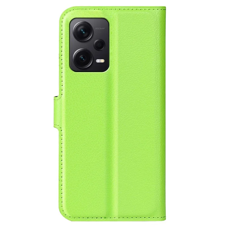 Для Xiaomi Redmi Note 12 Pro+ 5G Litchi Texture Wallet Phone Cover with Stand - Зеленый