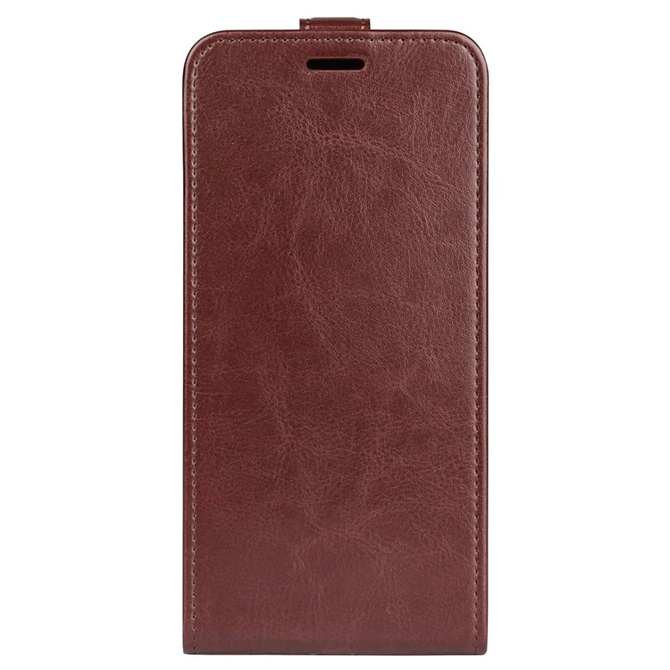 Vertical Flip Leather Cover for Xiaomi Redmi Note 12 Pro+ 5G , Crazy Horse Texture Case with Card Slot - Brown