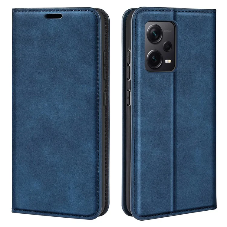 Para Xiaomi Redmi Note 12 Pro+ 5G Capa Flip de Couro PU com Suporte - Azul