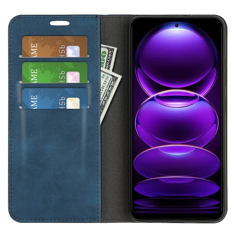 Para Xiaomi Redmi Note 12 Pro+ 5G Capa Flip de Couro PU com Suporte - Azul