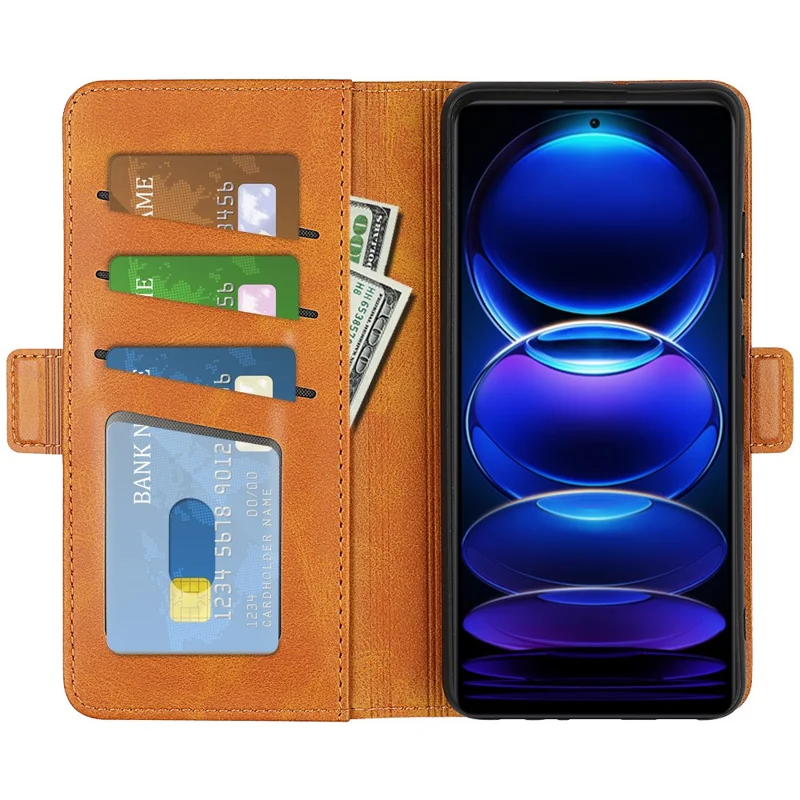 Per Xiaomi Redmi Note 12 Pro 5G / Note 12 Pro Speed 5G / Poco X5 Pro 5G Phone Stand Case PU Leather Wallet Phone Cover - Giallo