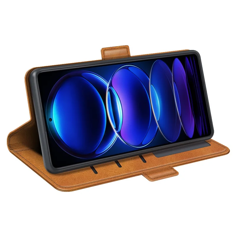 Per Xiaomi Redmi Note 12 Pro 5G / Note 12 Pro Speed 5G / Poco X5 Pro 5G Phone Stand Case PU Leather Wallet Phone Cover - Giallo