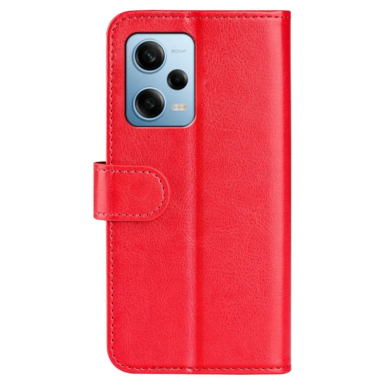 Para Xiaomi Redmi Note 12 Pro 5G / Note 12 Pro Speed 5G / Poco X5 Pro 5G Leather Wallet Case Crazy Horse Texture Stand Cover - Vermelho