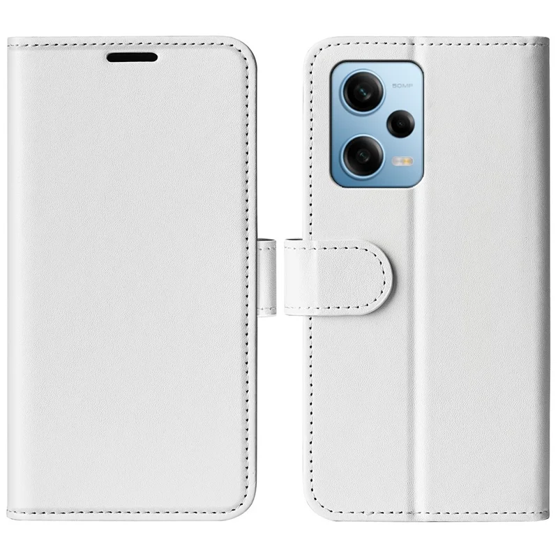 For Xiaomi Redmi Note 12 Pro 5G / Note 12 Pro Speed 5G / Poco X5 Pro 5G Leather Wallet Case Crazy Horse Texture Stand Cover - White