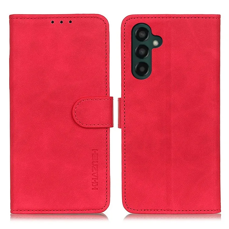 KHAZNEH per Samsung Galaxy A24 4G (162,1 x 77,6 x 8,3 mm) Custodia per telefono anti-urto Retro Texture Flip Wallet Stand Custodia protettiva - Rosso