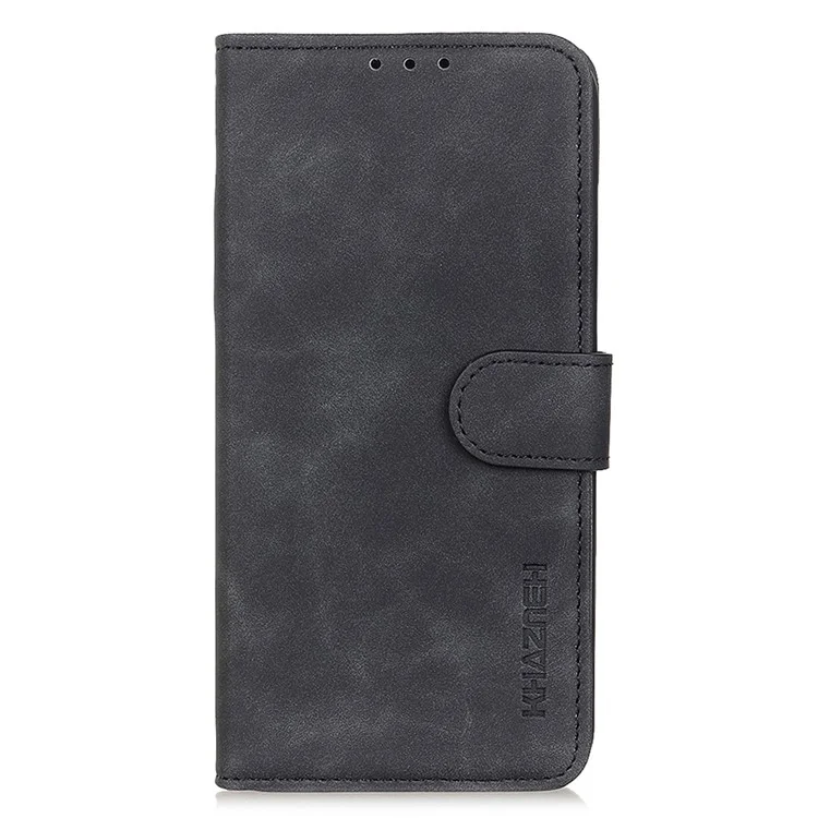KHAZNEH For Honor X8a 4G Funda de teléfono de cuero Textura retro Cartera Soporte Funda protectora para teléfono - Negro