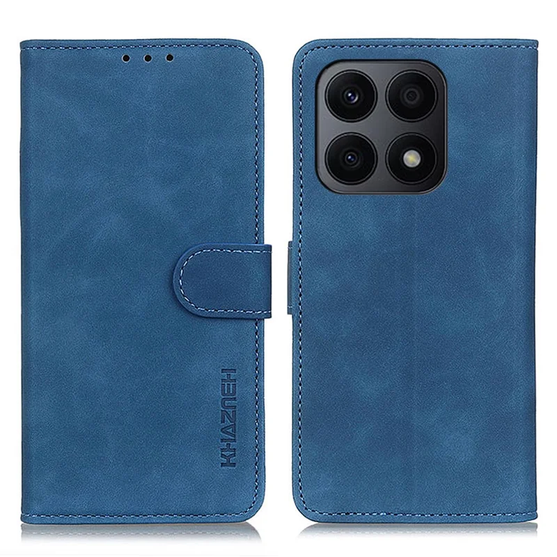 KHAZNEH For Honor X8a 4G Étui en cuir Texture vintage Portefeuille Support de protection pour téléphone - Bleu