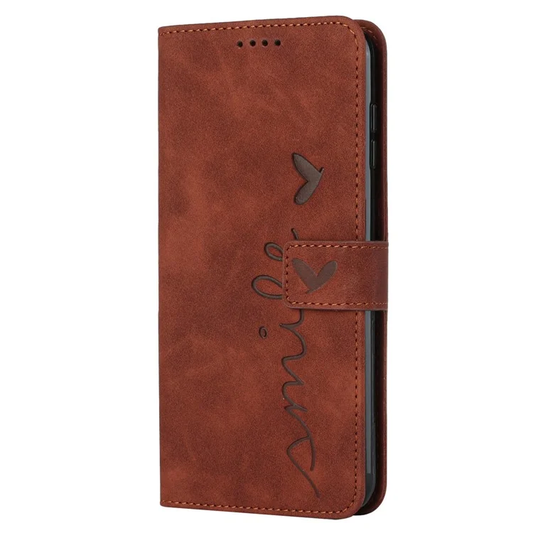 Pour Xiaomi Poco F5 Pro 5G / Redmi K60 Pro 5G / K60 5G Stand PU Leather Phone Case Heart Shape Phone Wallet Cover with Shoulder Strap - Brown