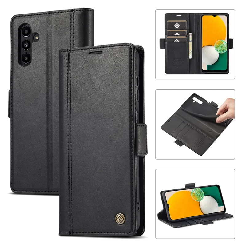 LC.IMEEKE Phone Case For Samsung Galaxy A14 4G / 5G , Full Protection Flip Leather Phone Cover Stand Wallet - Black