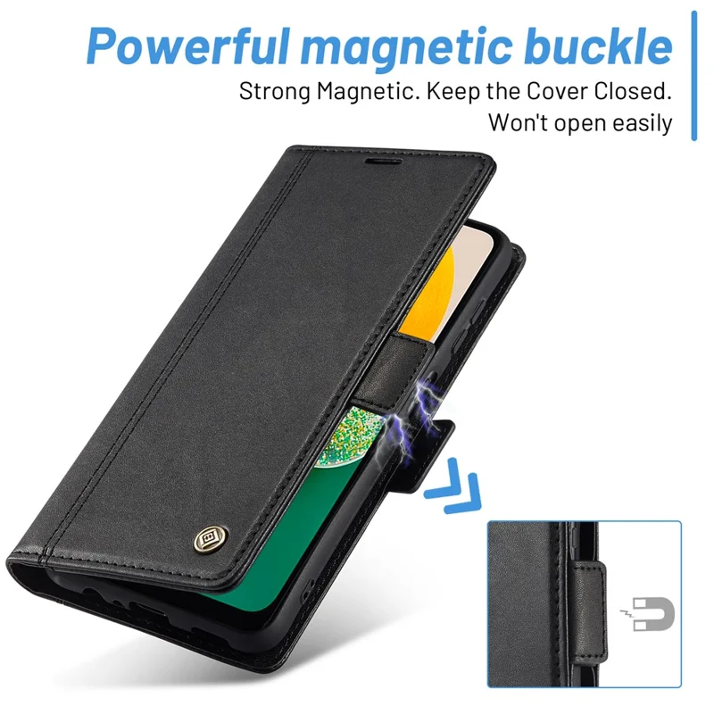 LC.IMEEKE Phone Case For Samsung Galaxy A14 4G / 5G , Full Protection Flip Leather Phone Cover Stand Wallet - Black