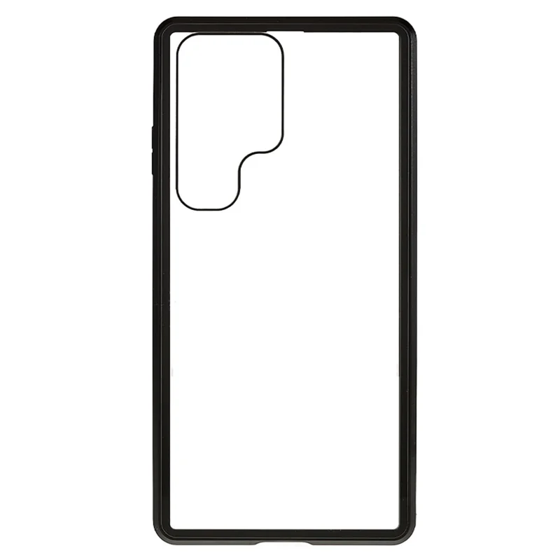 For Samsung Galaxy S23 Ultra Full Body Case Magnetic Tempered Glass Double-Sided Phone Case - Black