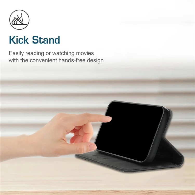 Capa de Telefone Anti-Queda para TECNO Spark 8P, Couro PU de Pele Amigável Impresso com Padrão Romboide Caso de Telefone Stand Carteira - Preto