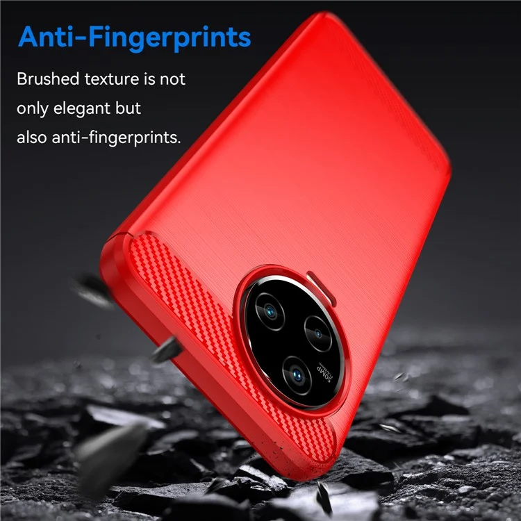 Protective Phone Case For Infinix Note 12 (2023) 4G , Carbon Fiber Texture Brushed Surface Mobile Phone Back Cover - Red