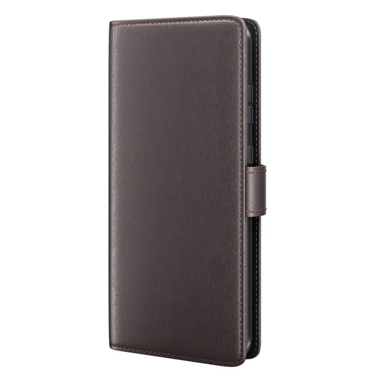Für Xiaomi Poco F5 Pro 5G / Redmi K60 Pro 5G / K60 5G Flip Wallet Phone Case Genuine Split Leather Cell Phone Stand Cover - Braun