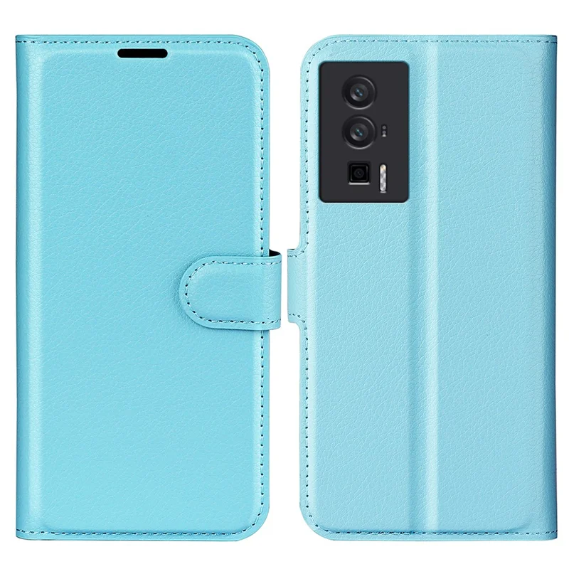 Smartphone Case For Xiaomi Poco F5 Pro 5G / Redmi K60 Pro 5G / K60 5G Litchi Texture PU Leather Wallet Shockproof Phone Cover - Blue