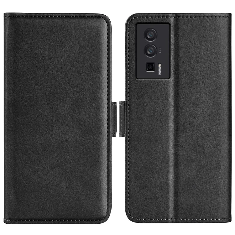 Para Xiaomi Poco F5 Pro 5G / Redmi K60 Pro 5G / K60 5G Calf Texture PU Leather Wallet Phone Case Stand Cover - Black