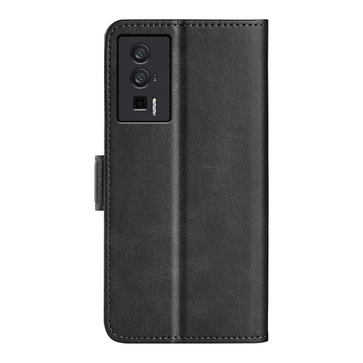 Para Xiaomi Poco F5 Pro 5G / Redmi K60 Pro 5G / K60 5G Calf Texture PU Leather Wallet Phone Case Stand Cover - Black