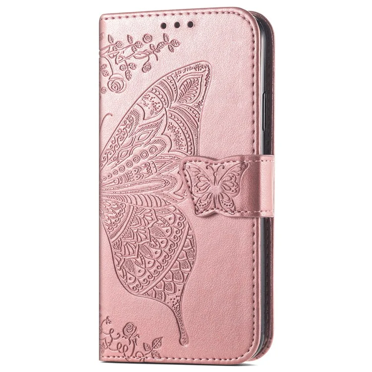 Pour Motorola Moto G73 5G Imprinted Shock Proof PU Leather Wallet Phone Case Stand Cover - Rose Gold