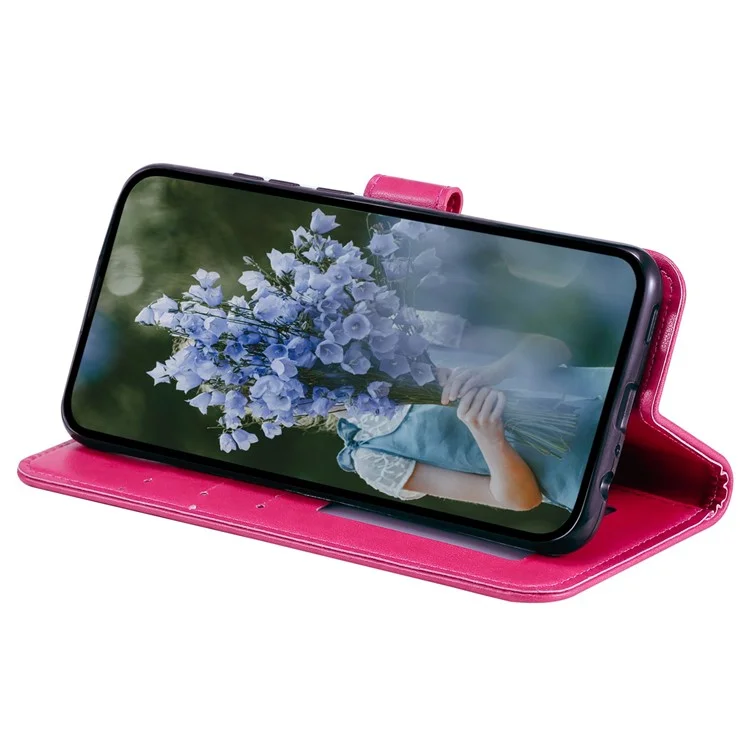 For Sony Xperia 10 V PU Leather Wallet Phone Case Imprinted Mandala Flower Pattern Magnetic Folio Stand Cover - Rose
