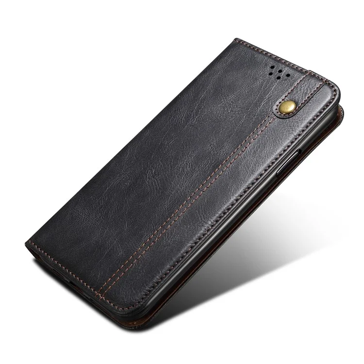 Для Xiaomi Redmi A1+ 4G / A2+ 4G / Poco C50 4G Waxy Crazy Horse Texture Leather Protective Phone Case with Stand Wallet - Черный