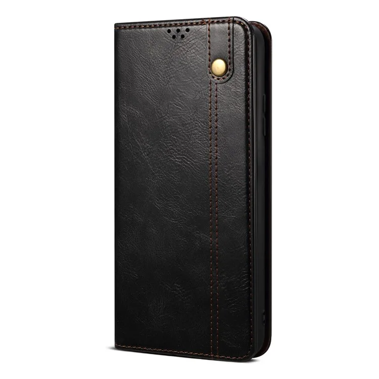 Для Xiaomi Redmi A1+ 4G / A2+ 4G / Poco C50 4G Waxy Crazy Horse Texture Leather Protective Phone Case with Stand Wallet - Черный