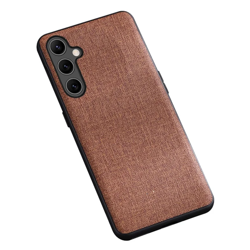Slim Phone Cover for Samsung Galaxy A14 5G / A14 4G TPU Cloth Texture Anti-fall Mobile Phone Case - Brown