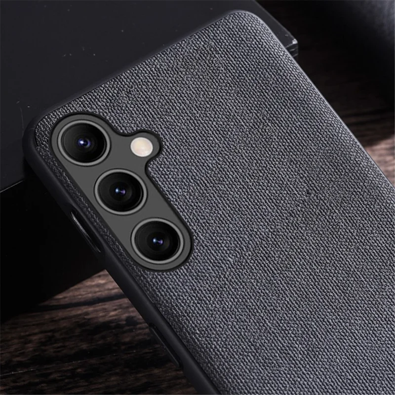 Slim Phone Cover for Samsung Galaxy A14 5G / A14 4G TPU Cloth Texture Anti-fall Mobile Phone Case - Brown