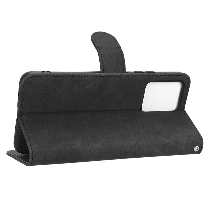 Per Xiaomi Poco X5 5G / Redmi Note 12 5G (Global) / (India) / (Cina) Skin-touch PU Leather Flip Stand Phone Case Drop-proof Wallet Cover - Nero