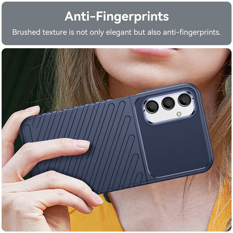 Anti-fall TPU Phone Cover For Samsung Galaxy A24 4G (162.1 x 77.6 x 8.3mm) Thunder Series Thickened Twill Texture Cell Phone Case - Blue