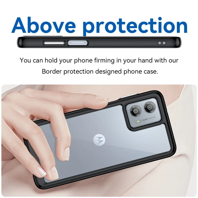 Funda para teléfono móvil Motorola Moto G53 5G - Carcasa de TPU + Acrílico a prueba de arañazos - Negro